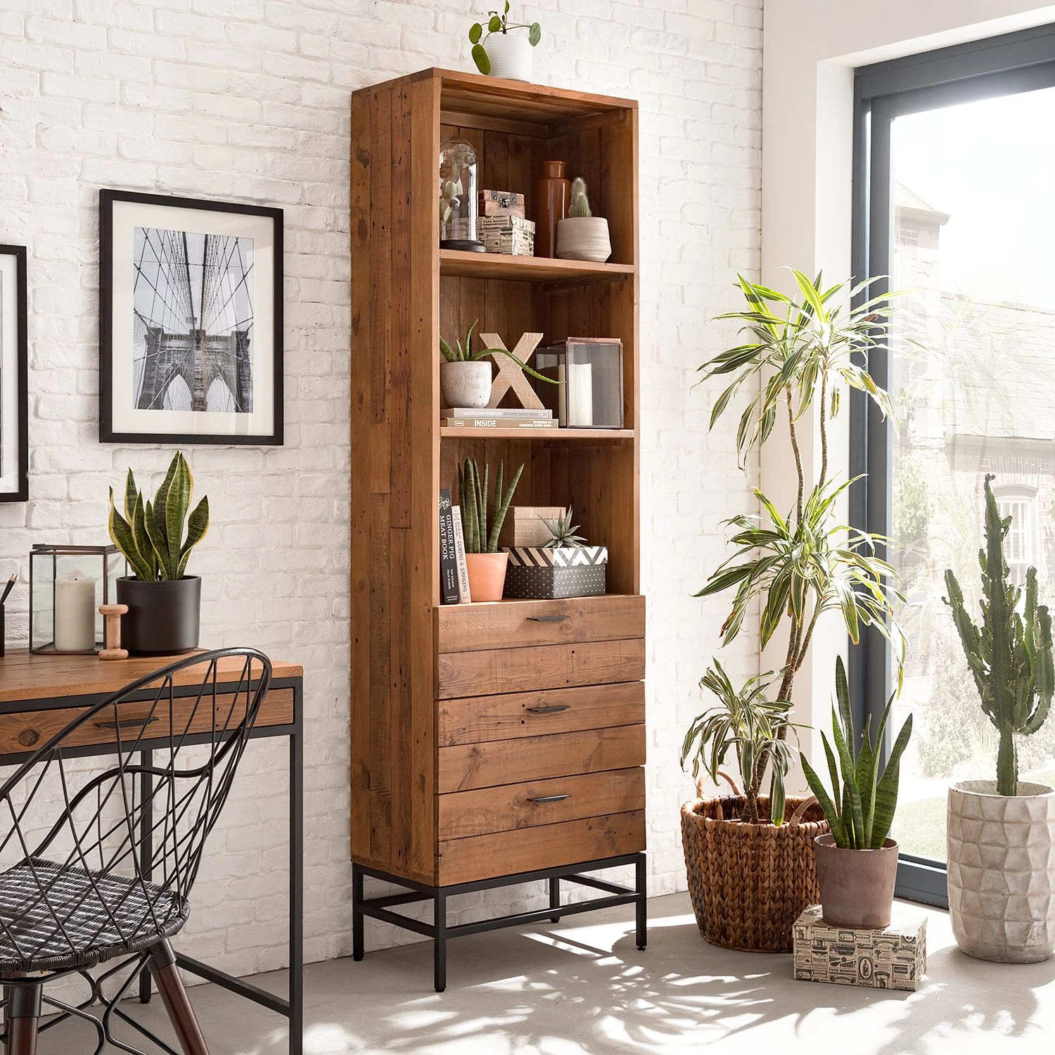 Ars manufacti Regal Grasby - Pinie massiv / Metall - Pinie Dunkel / Schwarz 2 Ars manufacti Regal Grasby - Pinie massiv / Metall - Pinie Dunkel / Schwarz – Bild 2