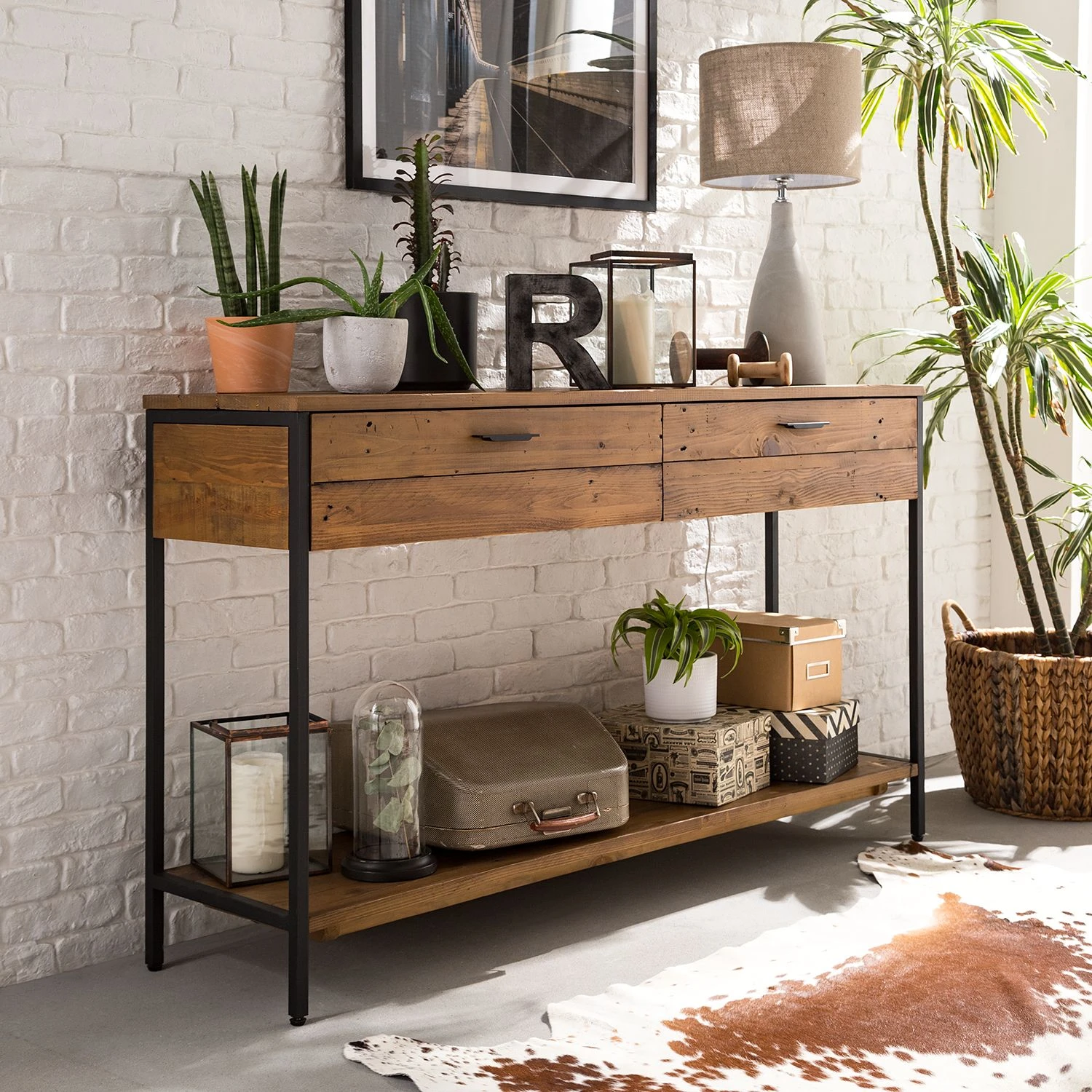 Ars manufacti Konsolentisch Grasby - Pinie massiv / Metall - Pinie Dunkel / Schwarz 4 Ars manufacti Konsolentisch Grasby - Pinie massiv / Metall - Pinie Dunkel / Schwarz – Bild 4