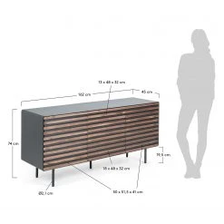 Norrwood Sideboard Kipra - Echtholzfurnier - Walnuss / Graphit -Wohnzimmermöbel boutique en ligne 1000150226 181214 16440300080 GALLERYIMAGES P000000001000150226