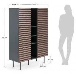 Norrwood Highboard Kipra - Echtholzfurnier - Walnuss / Graphit 16 Norrwood Highboard Kipra - Echtholzfurnier - Walnuss / Graphit -Wohnzimmermöbel boutique en ligne 1000150233 181214 16440300089 GALLERYIMAGES P000000001000150233