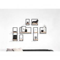 Red Living Wandregal Mello IV - Akazie massiv - Akazie Natur / Schwarz -Wohnzimmermöbel boutique en ligne 1000150345 200302 15283300007 MOOD DETAILS P000000001000150345 mood