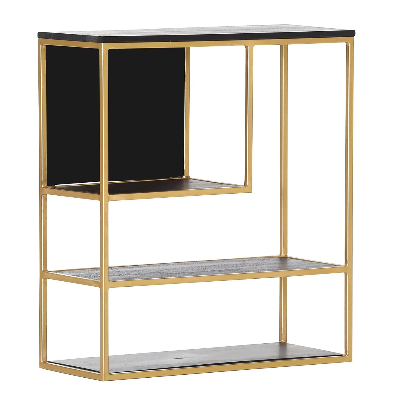 Jack & Alice Wandregale Harbin II - Akazie massiv - Akazie Schwarz / Gold 1 Jack & Alice Wandregale Harbin II - Akazie massiv - Akazie Schwarz / Gold