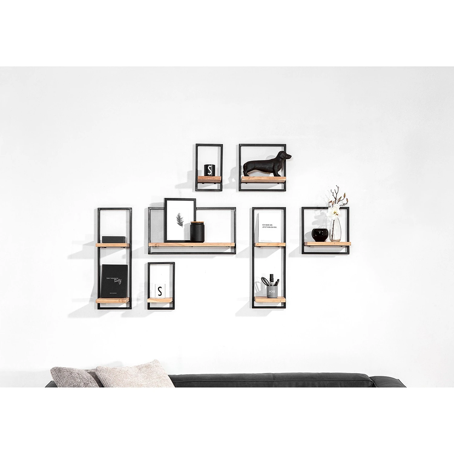 Red Living Wandregal Mello III - Akazie massiv - Akazie Natur / Schwarz - Breite: 35 cm 4 Red Living Wandregal Mello III - Akazie massiv - Akazie Natur / Schwarz - Breite: 35 cm – Bild 4