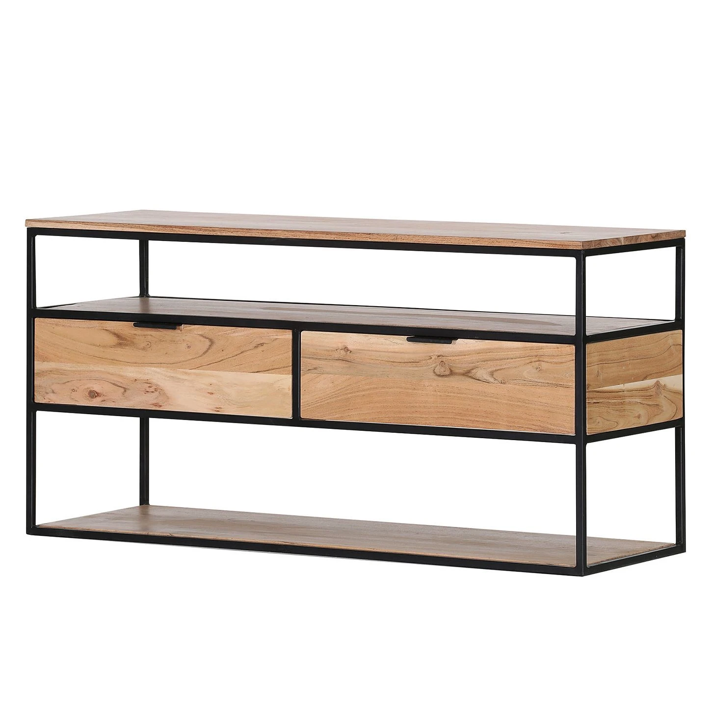 Red Living TV-Lowboard Mello II - Akazie massiv - Akazie Natur / Schwarz 3 Red Living TV-Lowboard Mello II - Akazie massiv - Akazie Natur / Schwarz – Bild 3