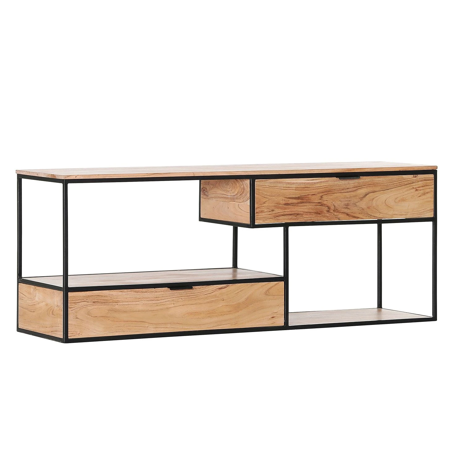 Red Living TV-Lowboard Mello I - Akazie massiv - Akazie Natur / Schwarz 2 Red Living TV-Lowboard Mello I - Akazie massiv - Akazie Natur / Schwarz – Bild 2