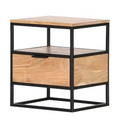 Red Living Beistelltisch Mello - Akazie massiv - Akazie Natur / Schwarz