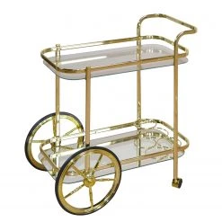 Jack & Alice Servierwagen Buddina I - Glas / Metall - Messing