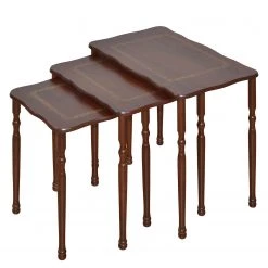 Ridgevalley Beistelltisch Lutana (3er-Set) - Nussbaum teilmassiv