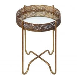 Red Living Beistelltisch Kalubbe II - Glas / Stahl - Gold -Wohnzimmermöbel boutique en ligne 1000150529 190107 16091100077 GALLERYIMAGES P000000001000150529