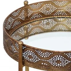 Red Living Beistelltisch Kalubbe II - Glas / Stahl - Gold -Wohnzimmermöbel boutique en ligne 1000150529 190107 16091100078 GALLERYIMAGES P000000001000150529