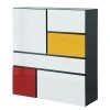 Germania Highboard Ideeus - Schwarz / Mehrfarbig