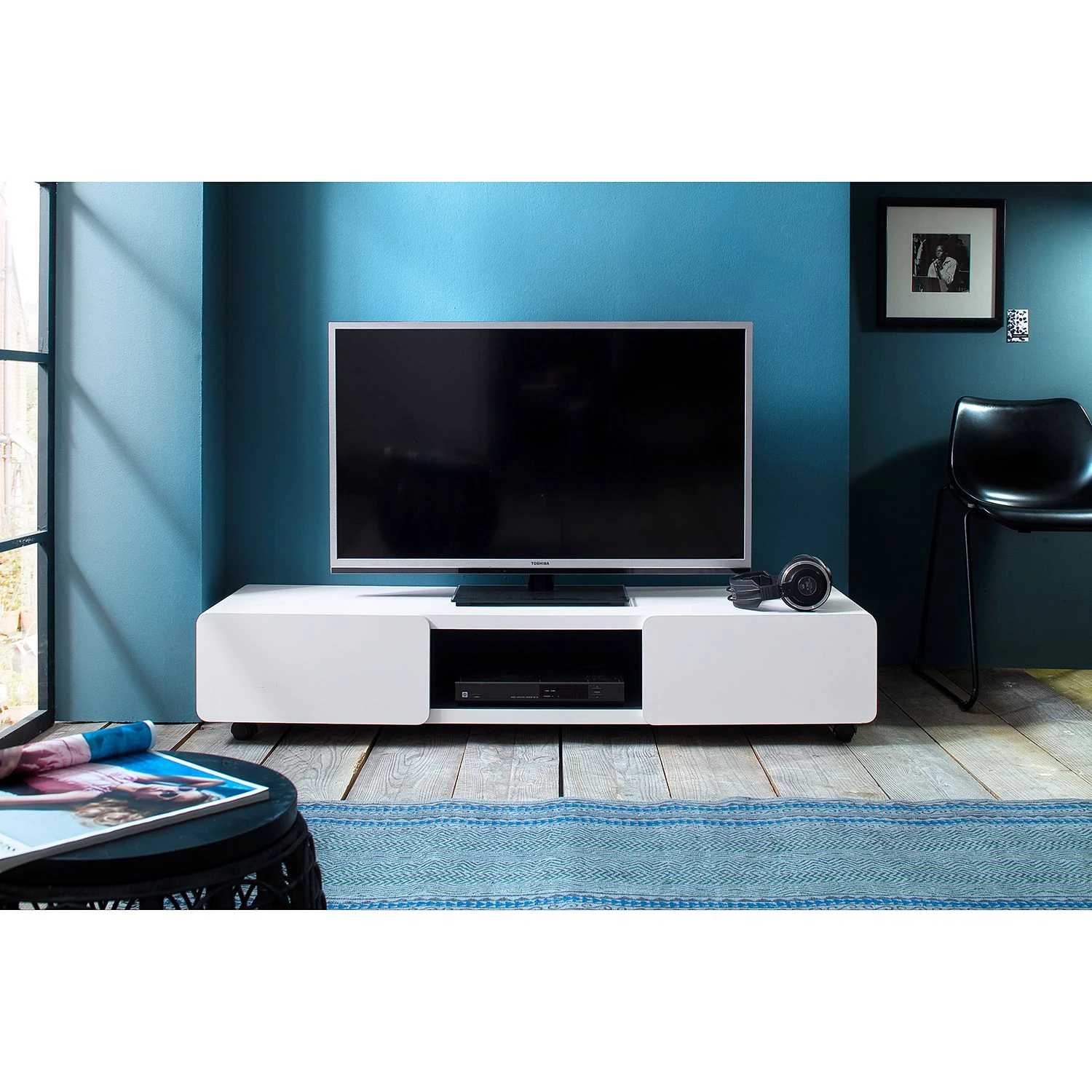 Loftscape TV-Element Lagunas - Weiß / Anthrazit 2 Loftscape TV-Element Lagunas - Weiß / Anthrazit – Bild 2