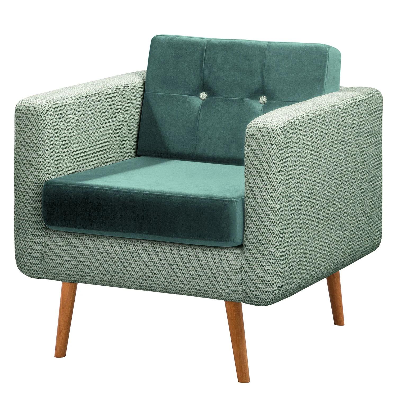 Mørteens Polstergarnitur Cromm V (3-2-1) - Webstoff / Samt - Petrol 4 Mørteens Polstergarnitur Cromm V (3-2-1) - Webstoff / Samt - Petrol – Bild 4