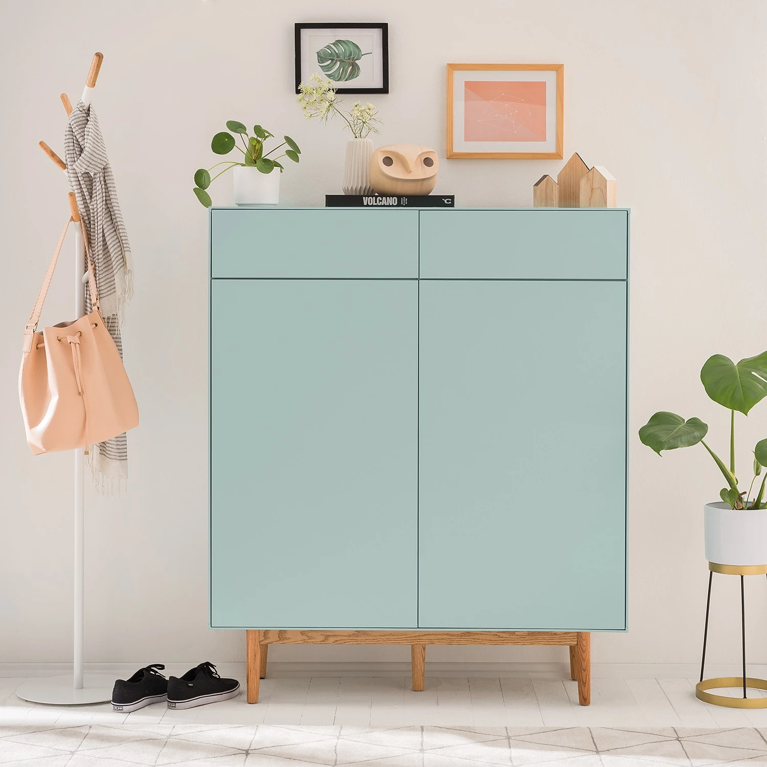 Mørteens Schuhkommode Lindholm II - Mintgrün 4 Mørteens Schuhkommode Lindholm II - Mintgrün – Bild 4