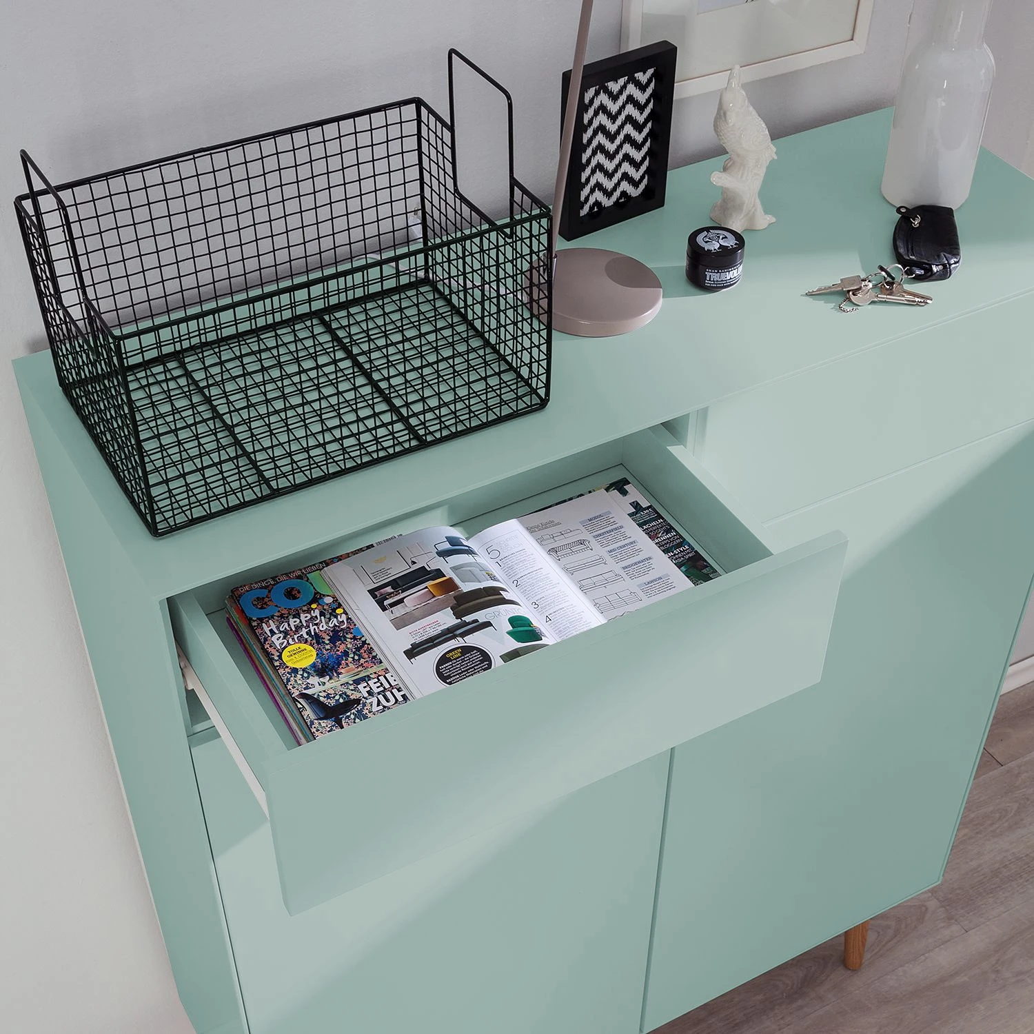 Mørteens Schuhkommode Lindholm II - Mintgrün 17 Mørteens Schuhkommode Lindholm II - Mintgrün – Bild 17