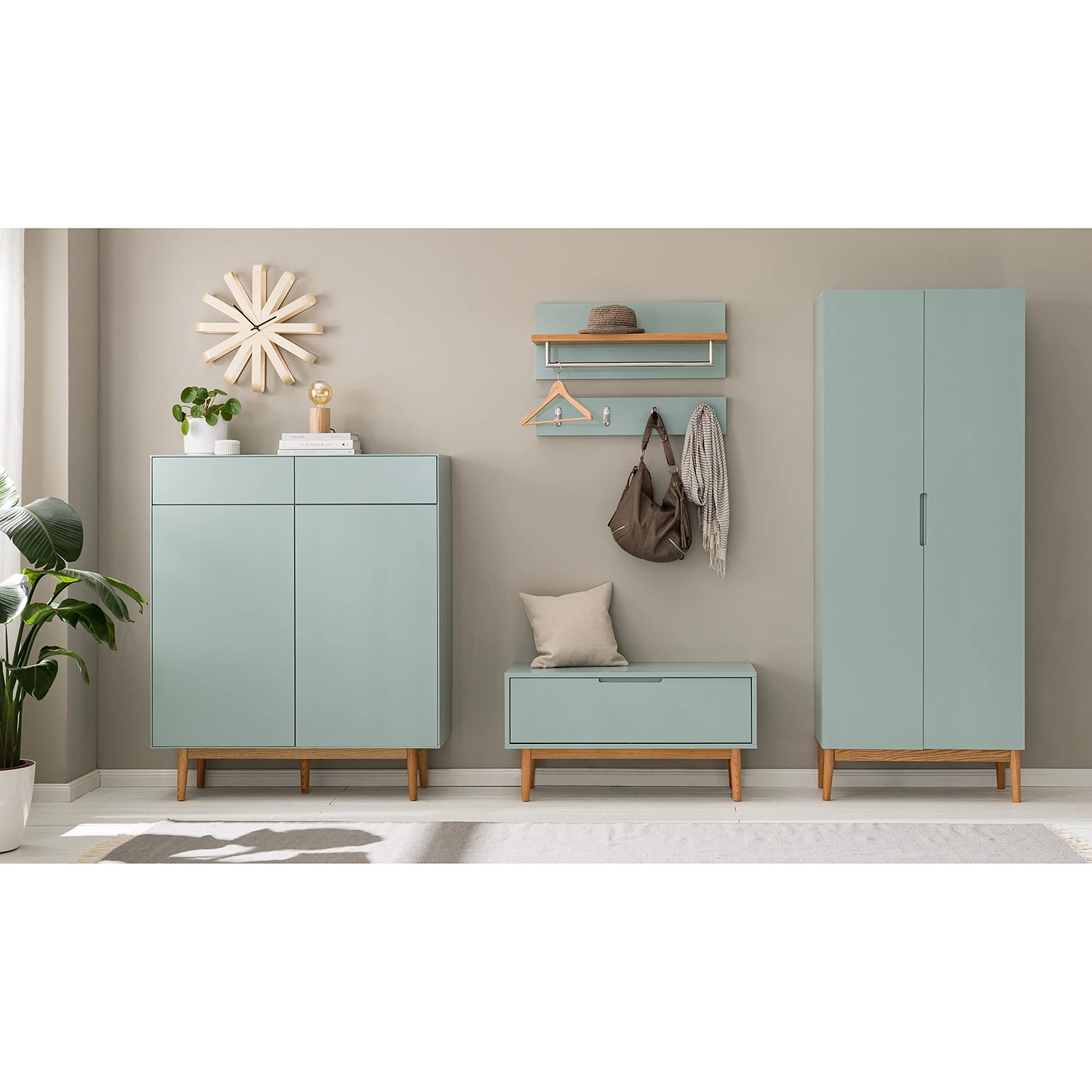 Mørteens Schuhkommode Lindholm II - Mintgrün 2 Mørteens Schuhkommode Lindholm II - Mintgrün – Bild 2