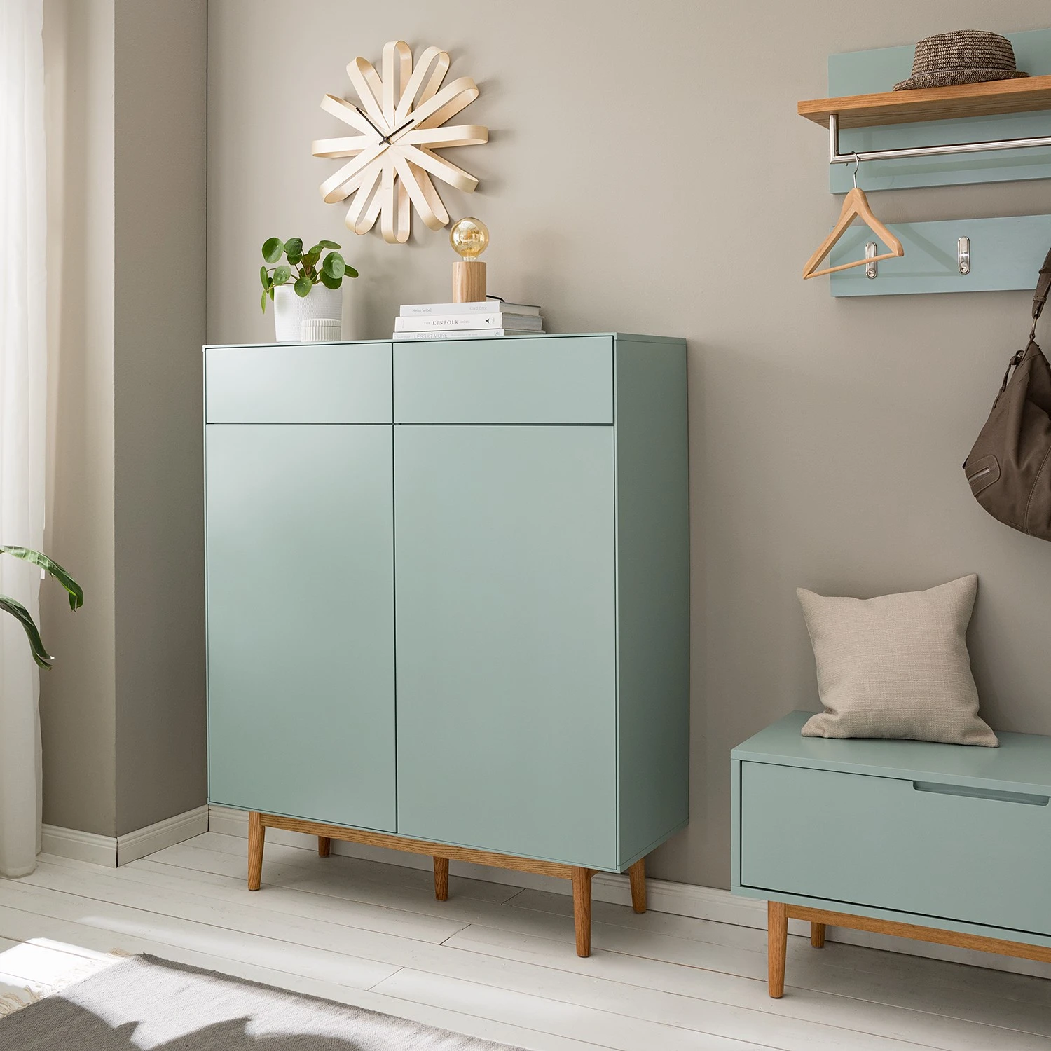 Mørteens Schuhkommode Lindholm II - Mintgrün 3 Mørteens Schuhkommode Lindholm II - Mintgrün – Bild 3