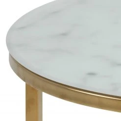 Fredriks Beistelltisch Katori VI - Glas / Eisen - Marmor Weiß Dekor / Gold -Wohnzimmermöbel boutique en ligne 1000154368 190222 09362300011 GALLERYIMAGES P000000001000154368