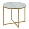 Fredriks Beistelltisch Katori VI - Glas / Eisen - Marmor Weiß Dekor / Gold