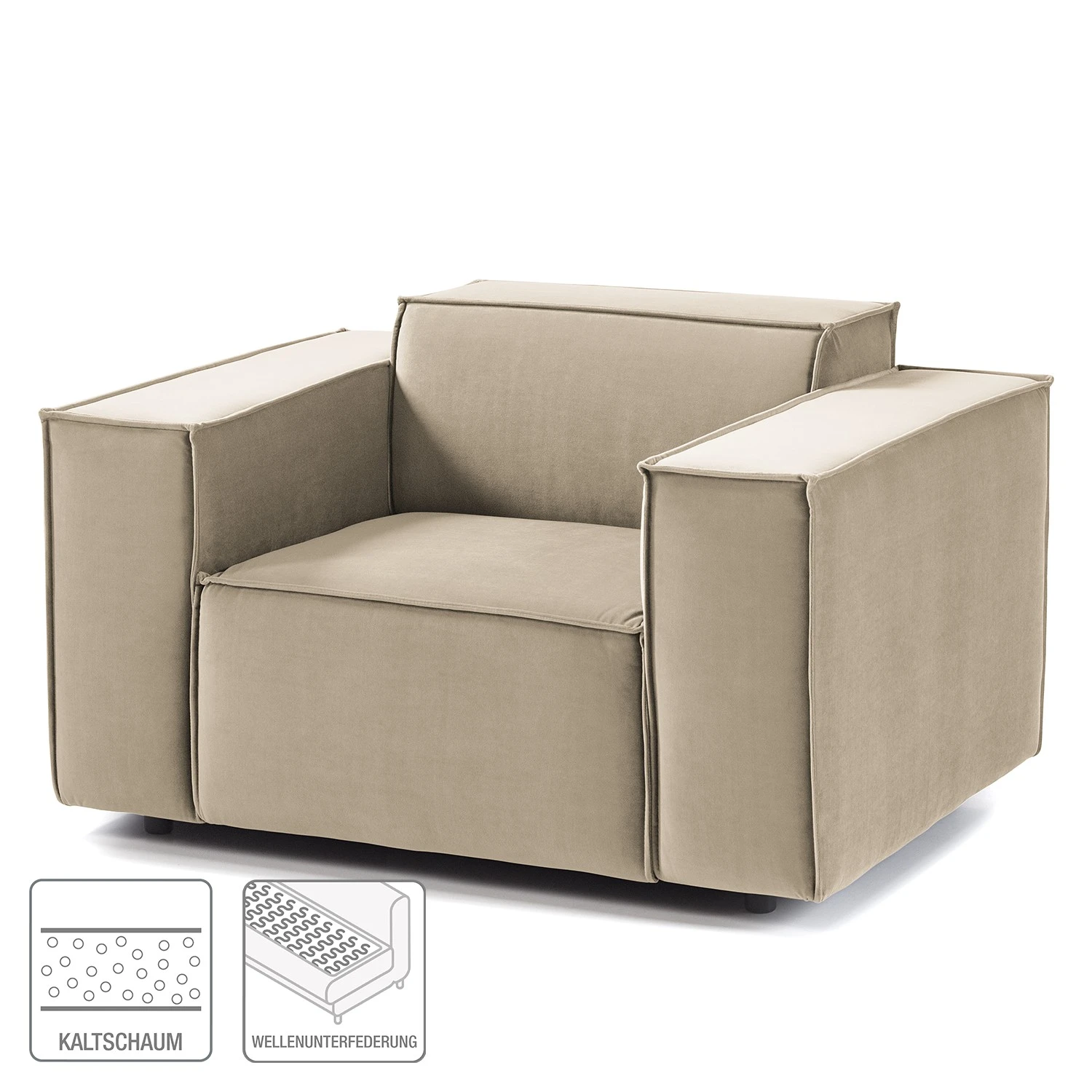 Sessel Kinx II - Samt - Samt Shyla: Beige 3 Sessel Kinx II - Samt - Samt Shyla: Beige – Bild 3