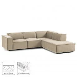 Ecksofa Kinx IV - Samt - Samt Shyla: Beige - Ottomane davorstehend rechts -Wohnzimmermöbel boutique en ligne 1000155701 210323 15172700871 DETAILS P000000001000155701