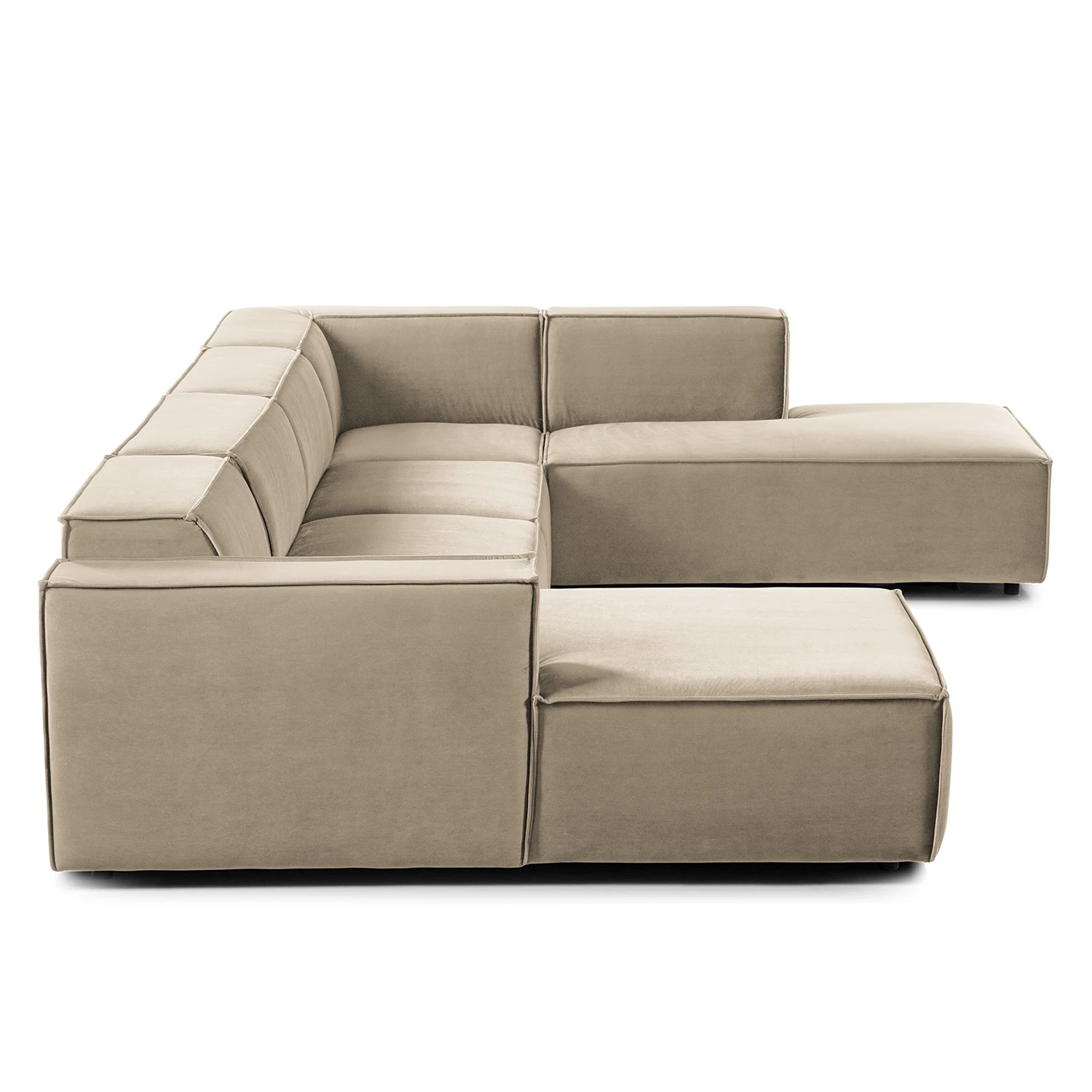 Wohnlandschaft Kinx II - Samt - Samt Shyla: Beige - Longchair davorstehend links / Ottomane rechts 5 Wohnlandschaft Kinx II - Samt - Samt Shyla: Beige - Longchair davorstehend links / Ottomane rechts – Bild 5