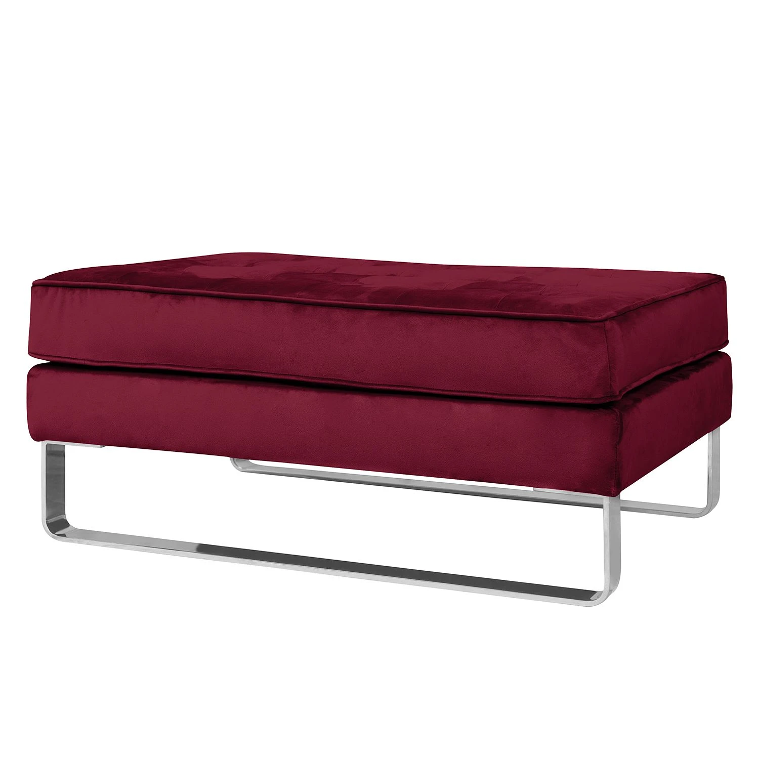 Fredriks Polsterhocker Chelsea III - Microfaser - Stoff Tond: Bordeaux - Kufen 1 Fredriks Polsterhocker Chelsea III - Microfaser - Stoff Tond: Bordeaux - Kufen