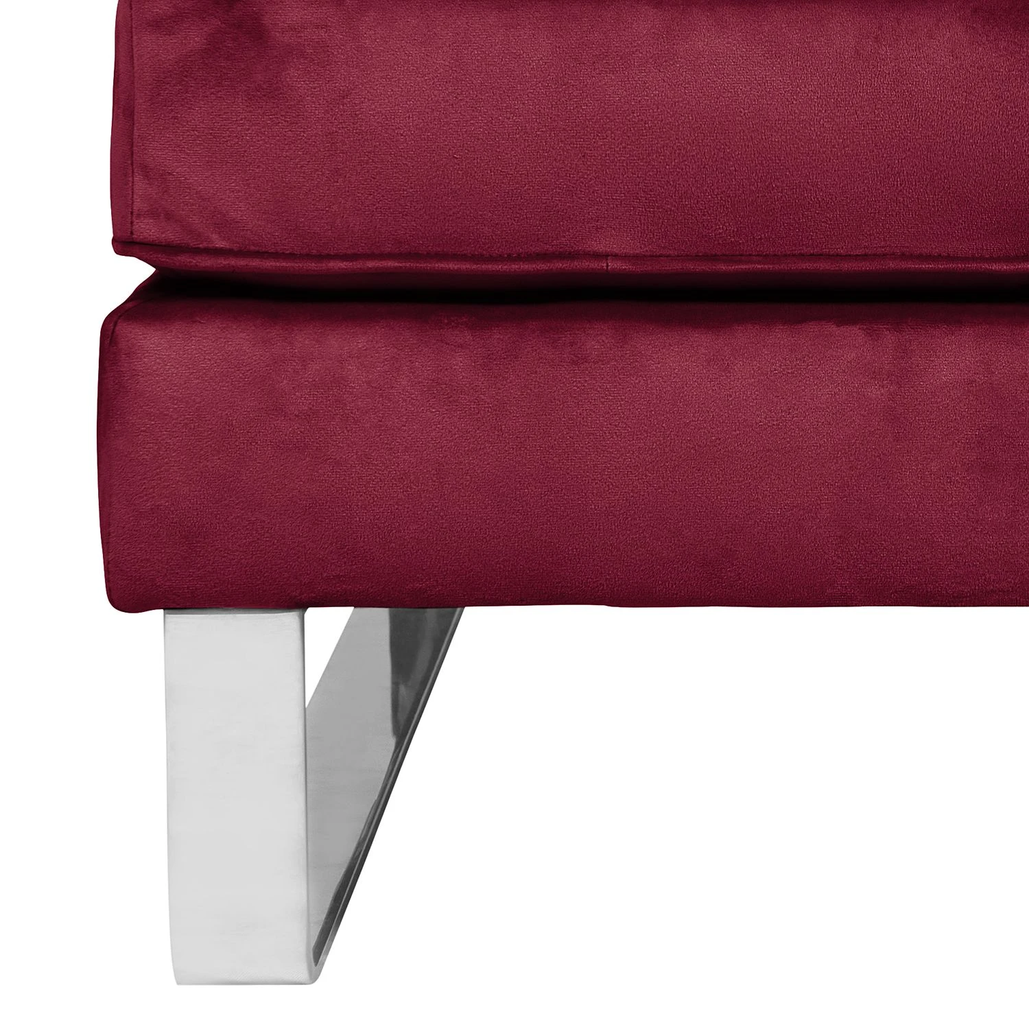 Fredriks Polsterhocker Chelsea III - Microfaser - Stoff Tond: Bordeaux - Kufen 6 Fredriks Polsterhocker Chelsea III - Microfaser - Stoff Tond: Bordeaux - Kufen – Bild 6