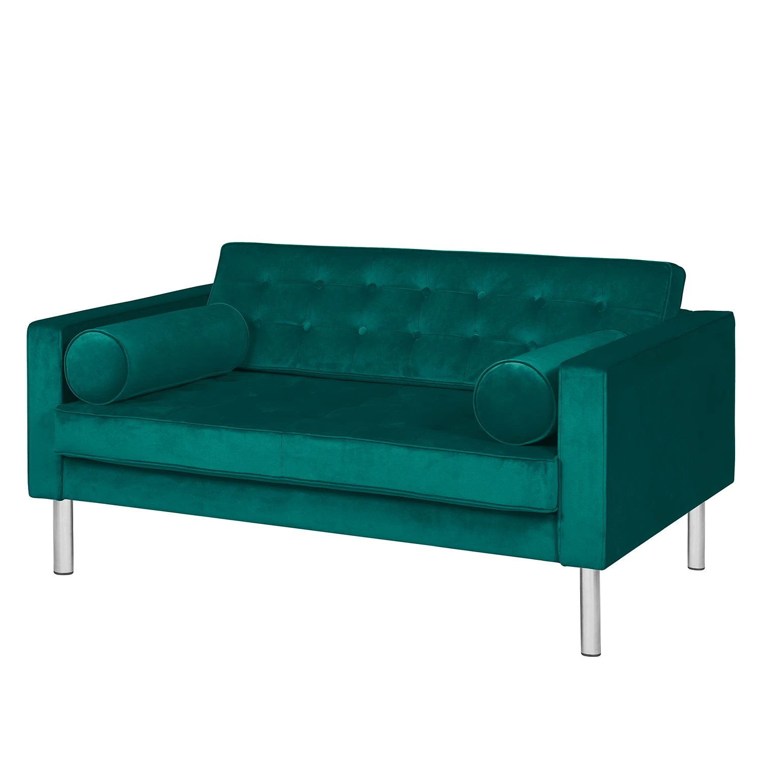 Fredriks Sofa Chelsea III (2-Sitzer) - Microfaser - Stoff Tond: Petrol - Zylinder 1 Fredriks Sofa Chelsea III (2-Sitzer) - Microfaser - Stoff Tond: Petrol - Zylinder