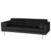 Fredriks Sofa Chelsea III (3-Sitzer) - Microfaser - Stoff Tond: Schwarz - Zylinder