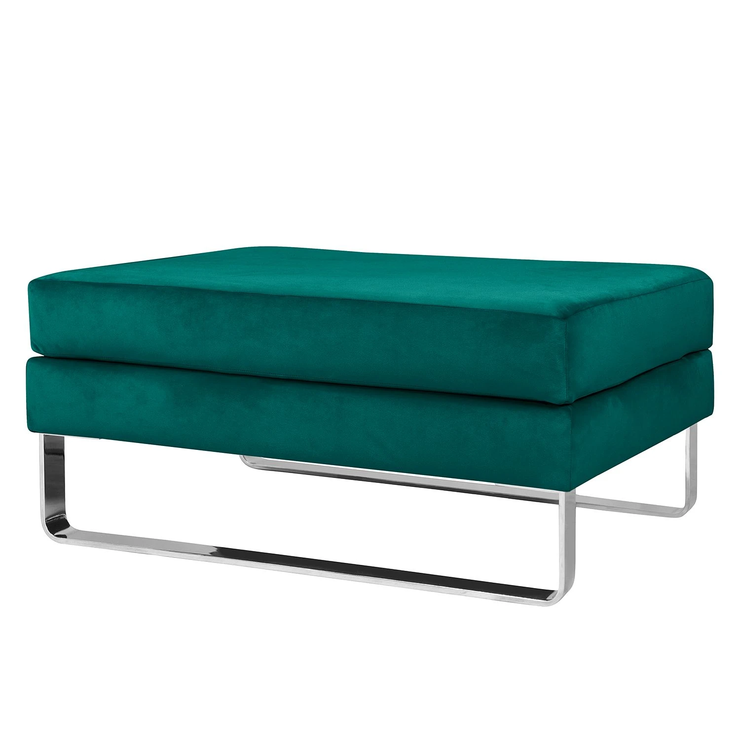 Fredriks Polsterhocker Portobello III - Samt - Stoff Tond: Petrol - Kufen 1 Fredriks Polsterhocker Portobello III - Samt - Stoff Tond: Petrol - Kufen