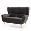 Norrwood Sofa Glenhaven (2-Sitzer) - Samt - Dunkelgrau