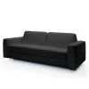 Loftscape Schlafsofa Blayney - Echtleder - Schwarz - Breite: 221 cm