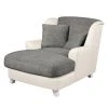 Ridgevalley XXL Sessel Garza I - Kunstleder / Strukturstoff - Weiß / Dunkelgrau