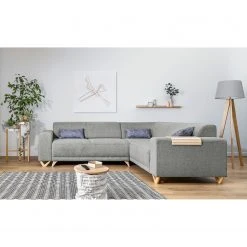 Norrwood Ecksofa Loiz I - Webstoff - Lichtgrau - Schlaffunktion davorstehend links -Wohnzimmermöbel boutique en ligne 1000160472 200117 11554300025 MOOD DETAILS P000000001000160472 mood