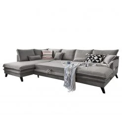 Norrwood Wohnlandschaft Mia Mia I - Webstoff - Grau - Longchair davorstehend rechts / Ottomane links -Wohnzimmermöbel boutique en ligne 1000160499 200619 16205200027 DETAILS P000000001000160499