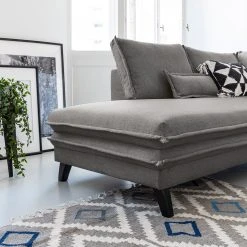 Norrwood Wohnlandschaft Mia Mia I - Webstoff - Grau - Longchair davorstehend rechts / Ottomane links -Wohnzimmermöbel boutique en ligne 1000160499 200619 16205200030 DETAILS P000000001000160499