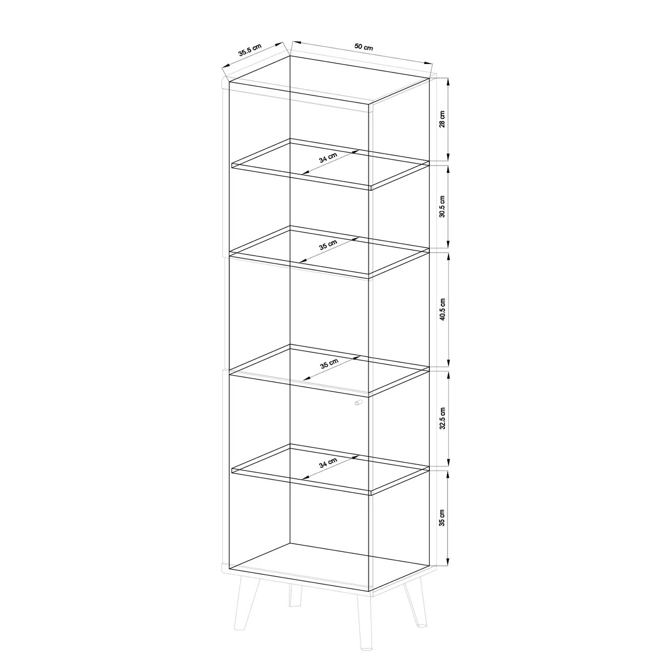 Norrwood Standvitrine Gyland - Matt Weiß / Eiche Riviera Dekor 8 Norrwood Standvitrine Gyland - Matt Weiß / Eiche Riviera Dekor – Bild 8
