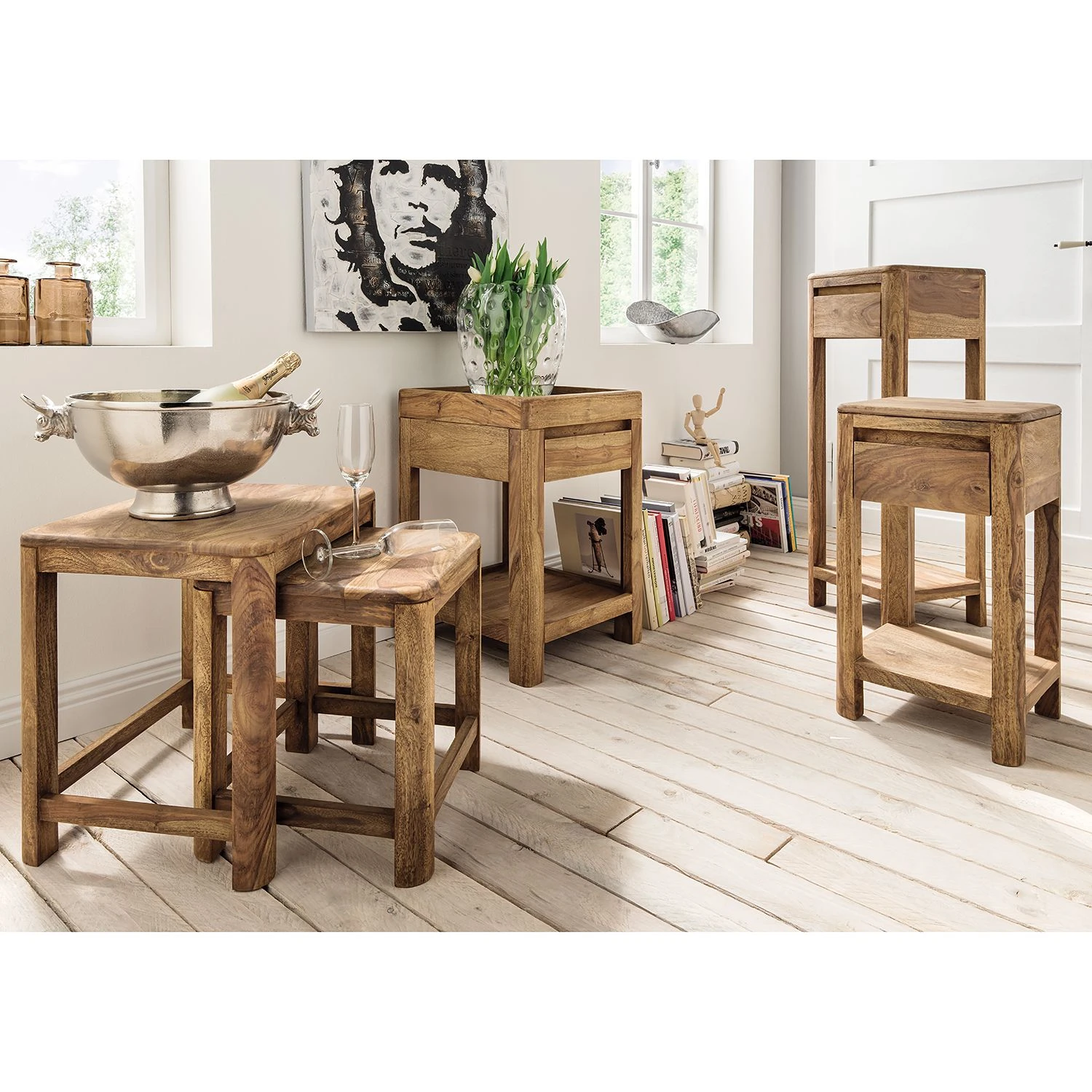 Naturoo Blumensäule Gaspar - Sheesham massiv - Höhe: 90 cm 3 Naturoo Blumensäule Gaspar - Sheesham massiv - Höhe: 90 cm – Bild 3