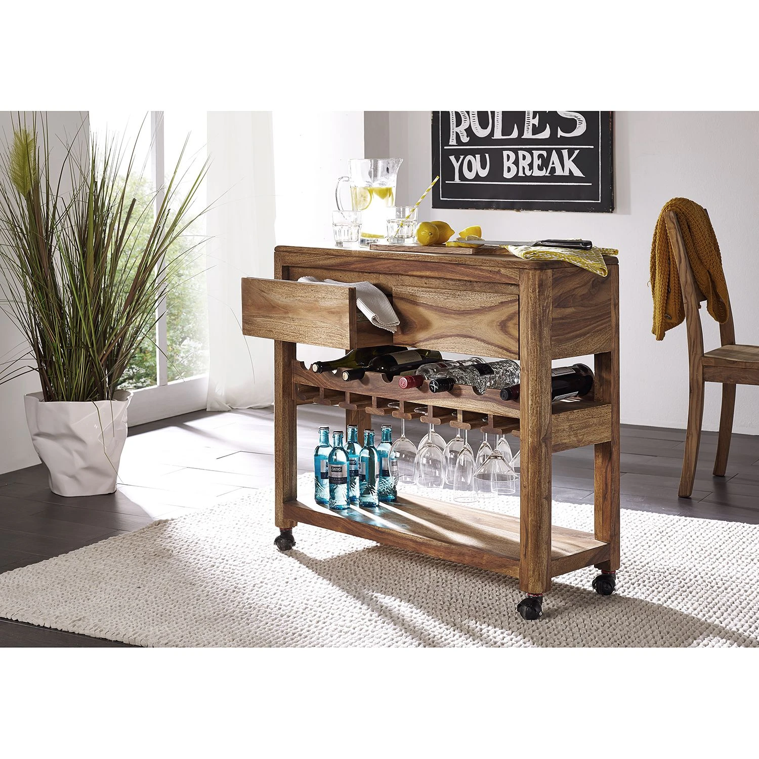 Naturoo Weinregal Gaspar - Sheesham massiv 2 Naturoo Weinregal Gaspar - Sheesham massiv – Bild 2