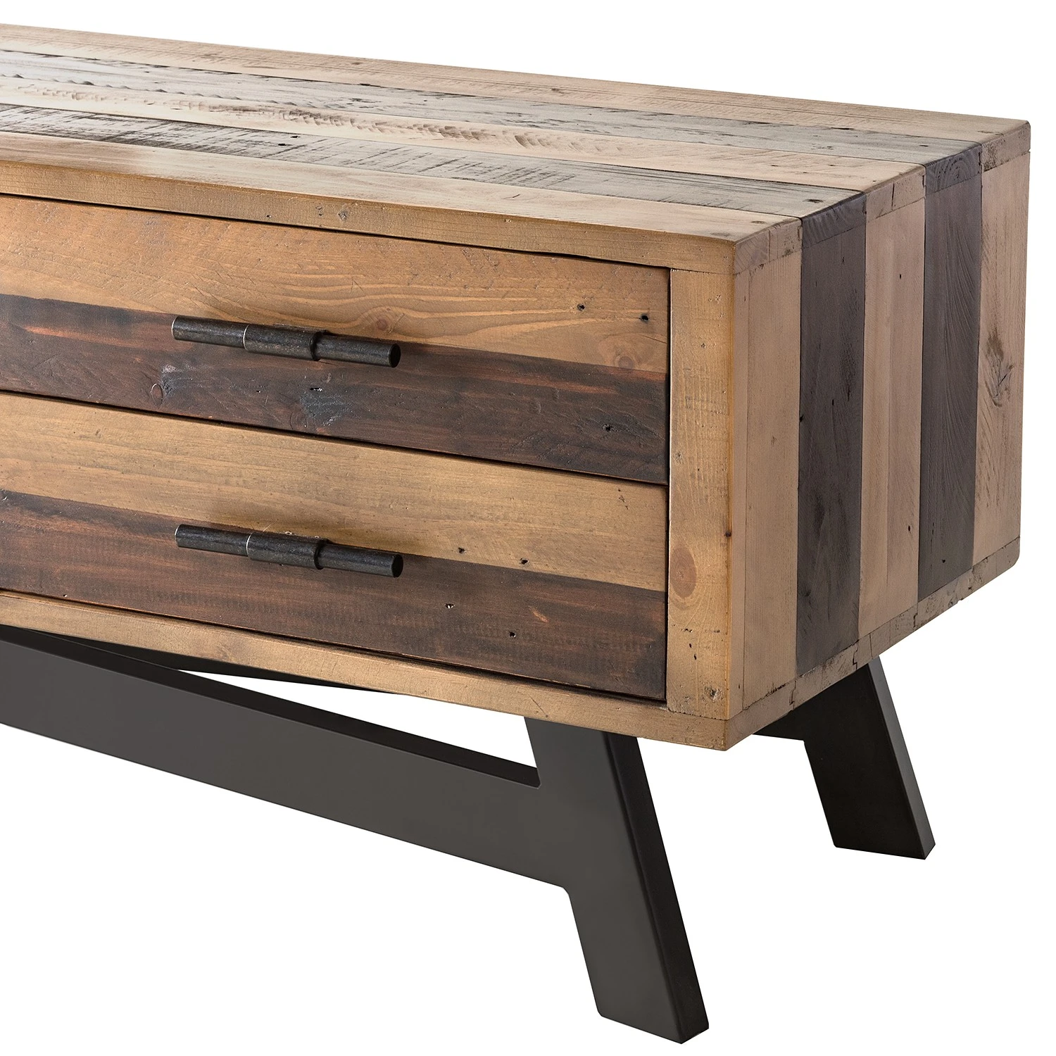 Ars manufacti TV-Lowboard Tamati III - Pinie massiv / Eisen - Pinie / Schwarz 8 Ars manufacti TV-Lowboard Tamati III - Pinie massiv / Eisen - Pinie / Schwarz – Bild 8