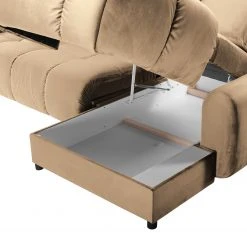 Jack & Alice Ecksofa Malter - Samt - Beige - Longchair davorstehend rechts -Wohnzimmermöbel boutique en ligne 1000166812 190816 15320000106 DETAILS P000000001000166812