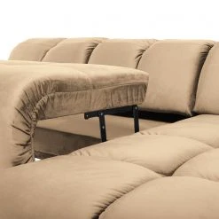 Jack & Alice Ecksofa Malter - Samt - Beige - Longchair davorstehend rechts -Wohnzimmermöbel boutique en ligne 1000166812 190816 15320000107 DETAILS P000000001000166812