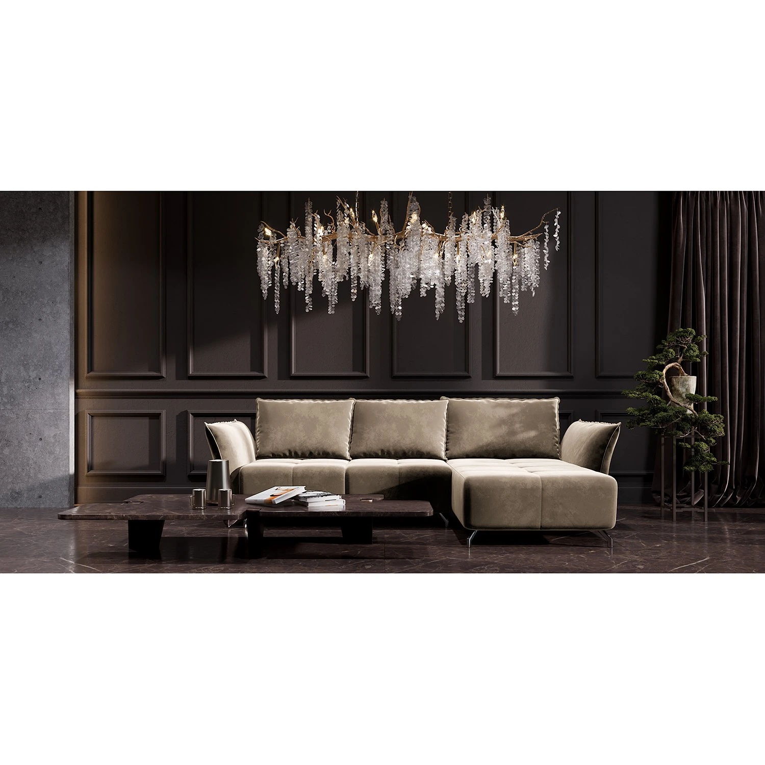 Fredriks Ecksofa Dolgen - Samt - Cappuccino 16 Fredriks Ecksofa Dolgen - Samt - Cappuccino – Bild 16