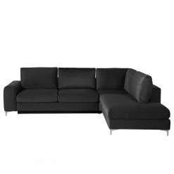 Jack & Alice Ecksofa Baitz I - Samt Krysia: Dunkelgrau - Ottomane davorstehend links -Wohnzimmermöbel boutique en ligne 1000166895 220601 050 DETAILS P000000001000166895