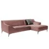 Jack & Alice Ecksofa Rosas I - Samt - Mauve - Longchair davorstehend rechts