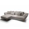 Norrwood Ecksofa Halma I - Webstoff - Grau - Longchair davorstehend links