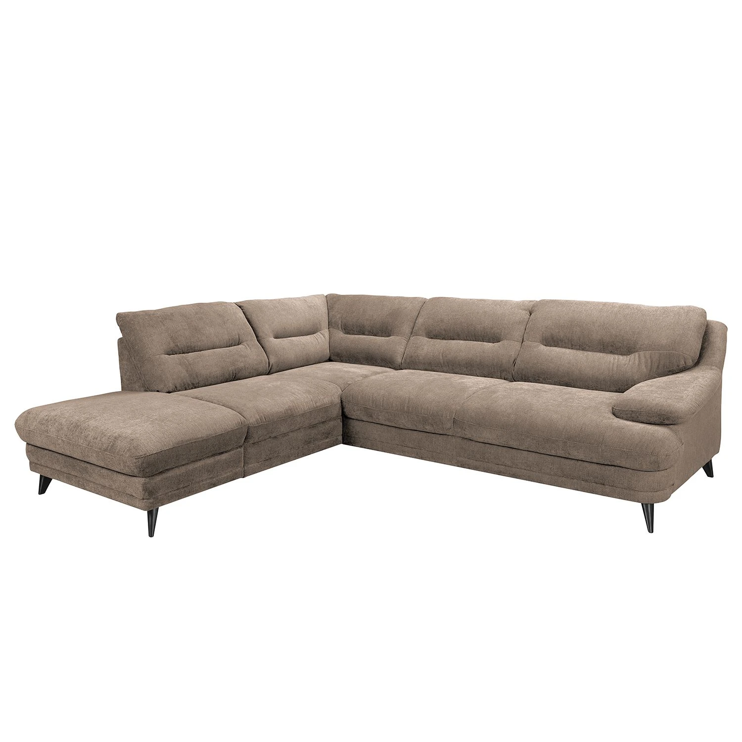 Fredriks Ecksofa Lutz I - Microfaser - Taupe - Ottomane davorstehend rechts 1 Fredriks Ecksofa Lutz I - Microfaser - Taupe - Ottomane davorstehend rechts