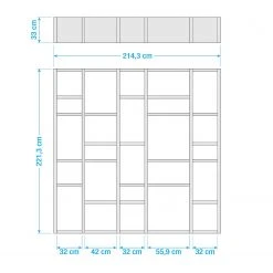 Loftscape Bücherregal Emporior IV - Eiche Sonoma Dekor - Breite: 214 cm -Wohnzimmermöbel boutique en ligne 1000167461 190507 15565300010 GALLERYIMAGES P000000001000167461