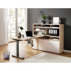 Maja Möbel Aktenregal eDJUST - Hochglanz Weiß / Eiche Sonoma Dekor - Schublade rechts -Wohnzimmermöbel boutique en ligne 1000170555 190513 15362600019 MOOD GALLERYIMAGES P000000001000170555 mood